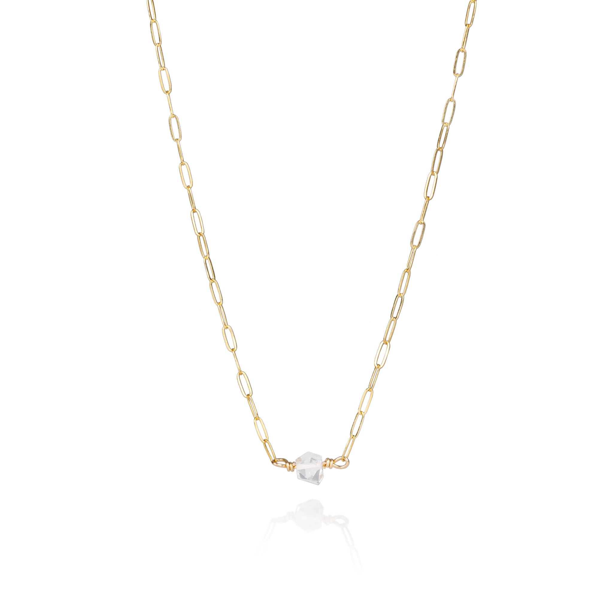 Candice Gold Chain with Herkimer Diamond