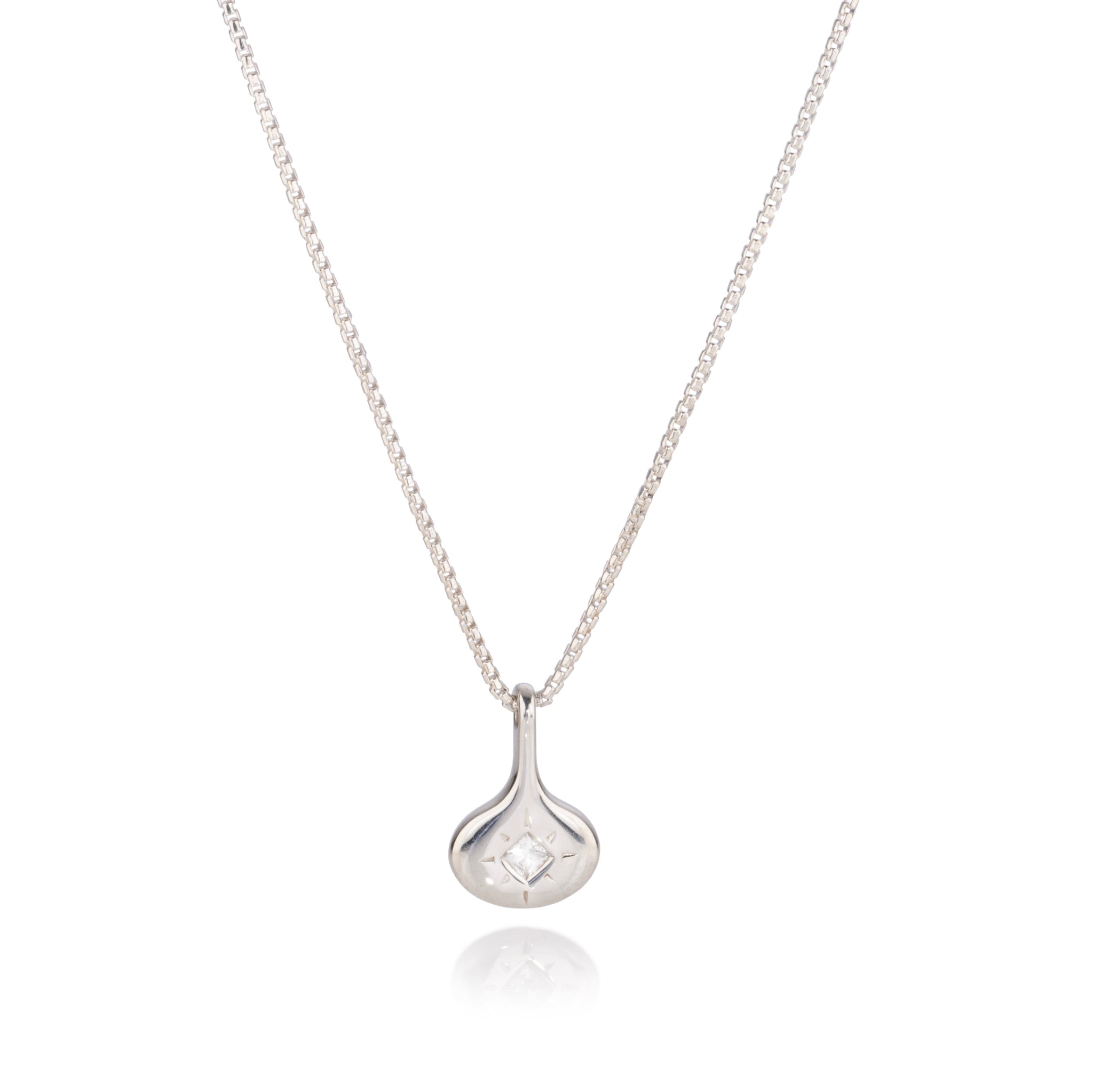 Clarity Sapphire Silver Pendant Necklace