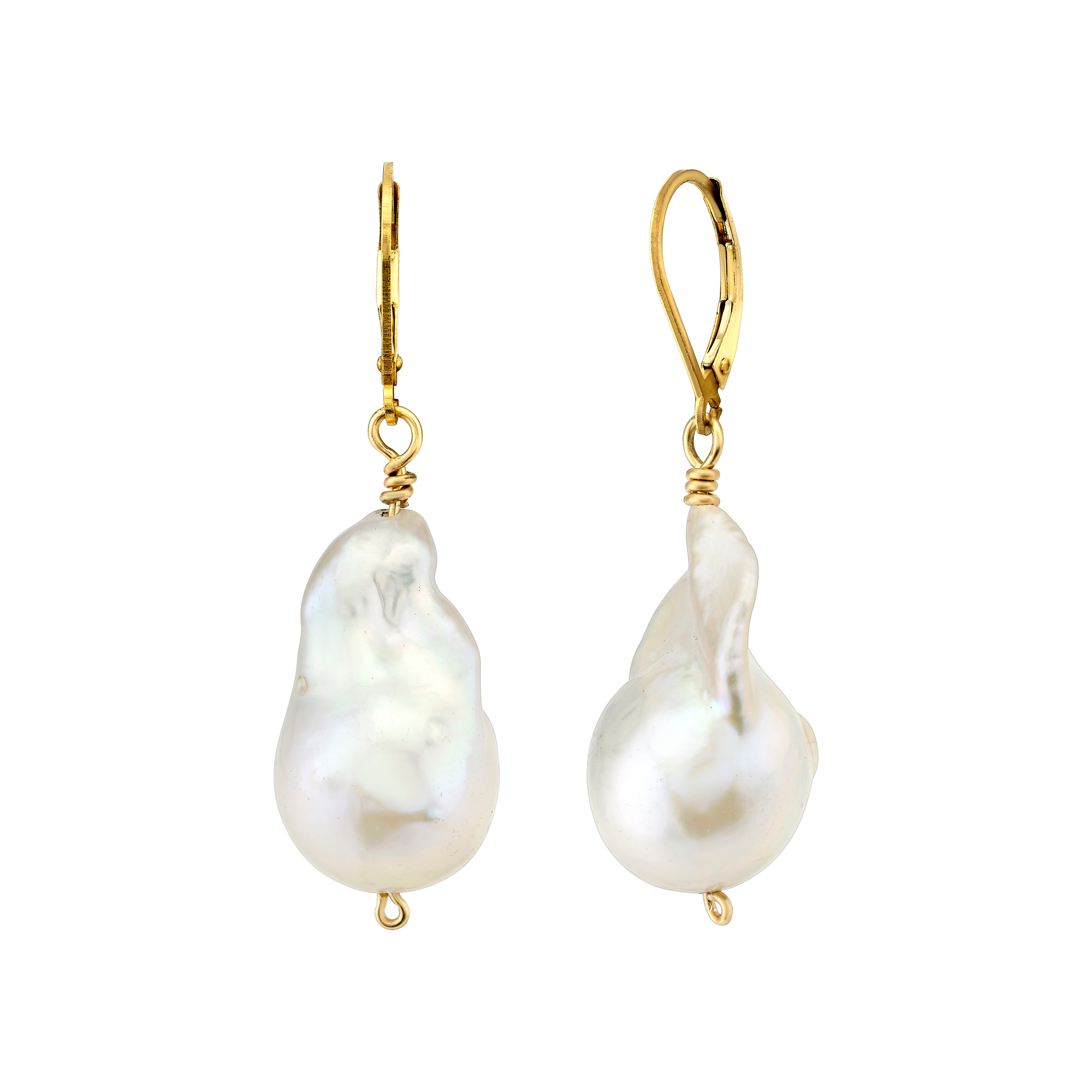Sia Gold Pearl Earrings