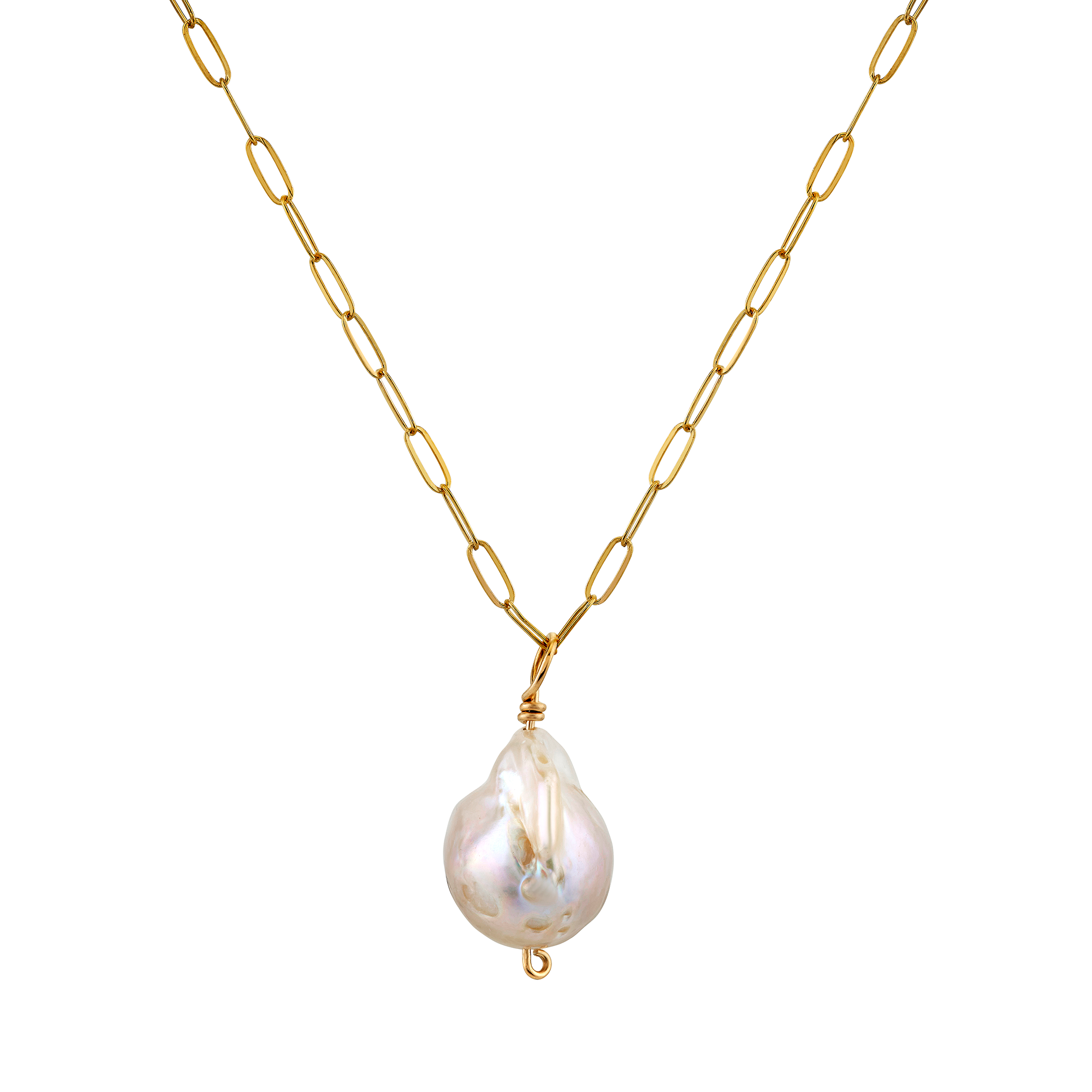 🎁 Avery Gold Necklace with Baroque Pearl (100% off)