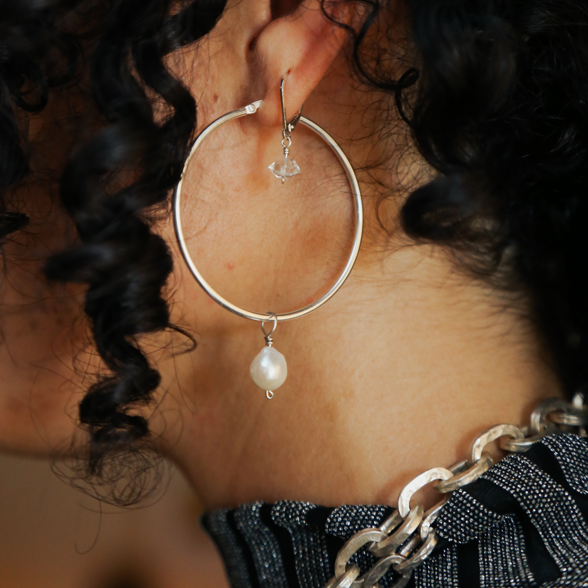 Thea Herkimer Silver Earrings