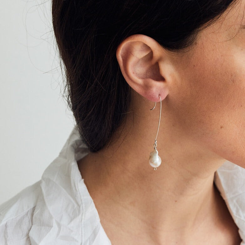 Daria Silver Pearl Earrings