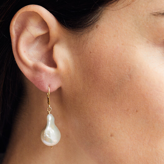 Sia Silver Pearl Earrings