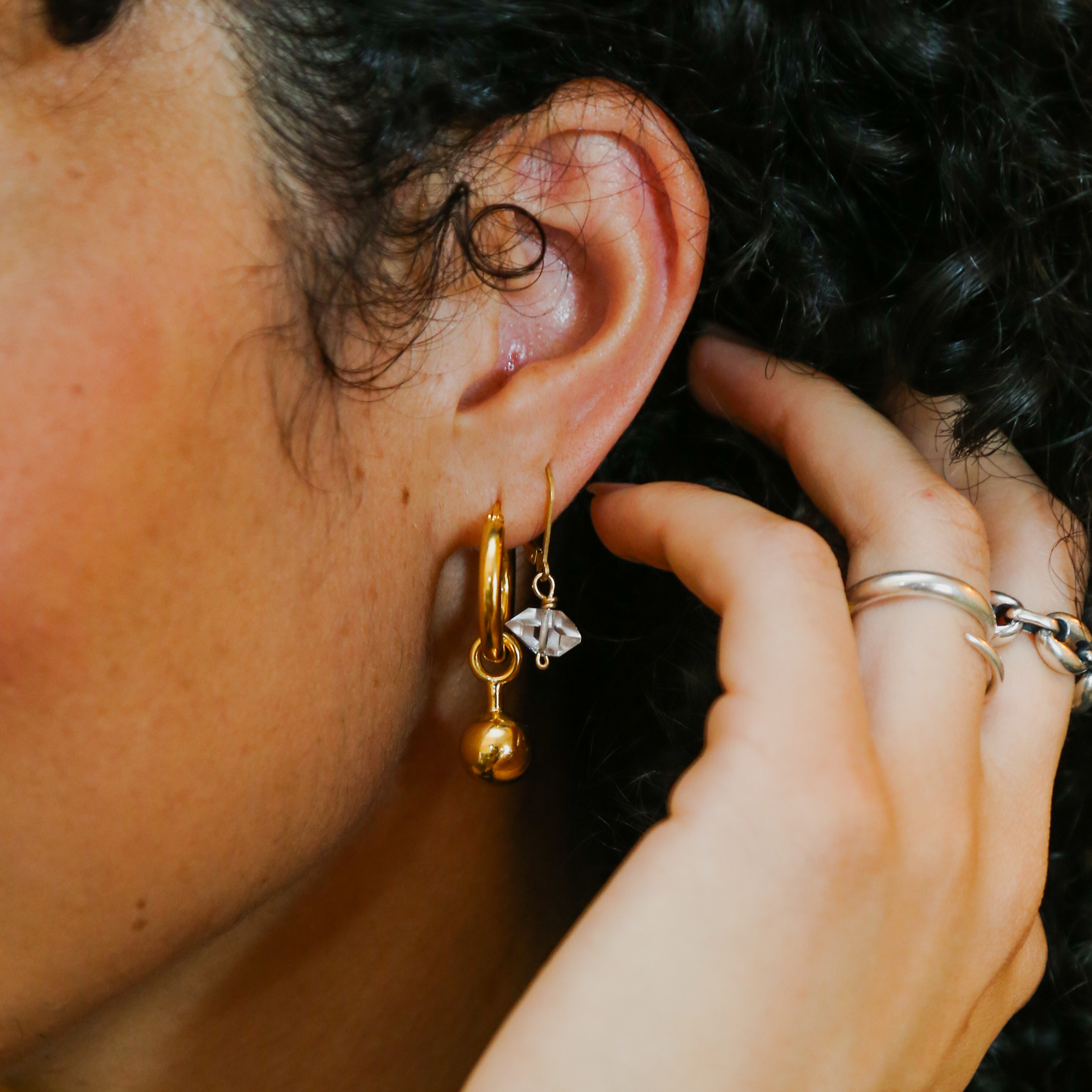 Thea Herkimer Gold Earrings