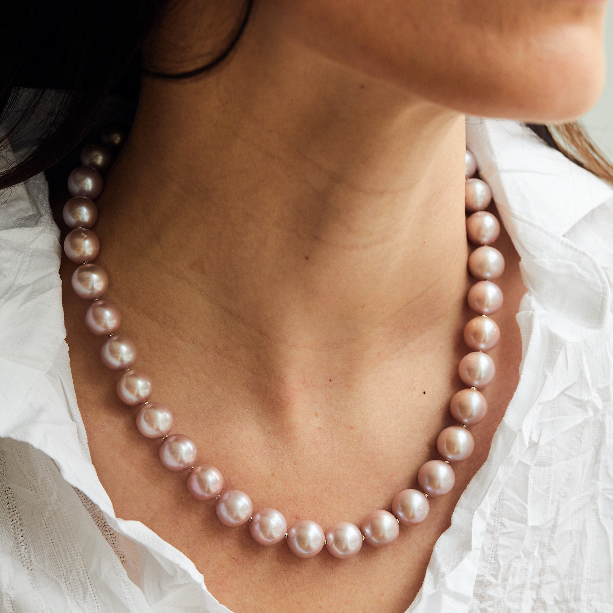 Kent Pink Pearl Necklace with Silver